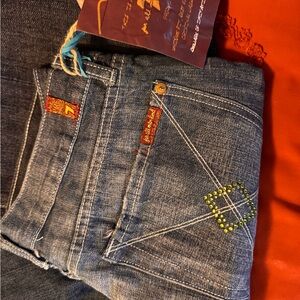 7 For All Mankind Blue Boot Cut Jeans